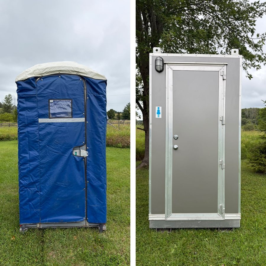 Two styles of Gee~Wizz heated winter units — insulated soft-shell and metal-clad